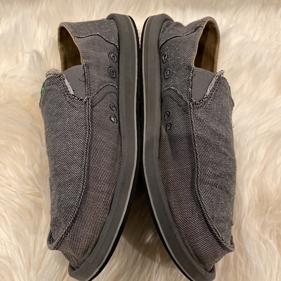 SANUK Sidewalk Surfer Dark Grey Denim Slip On - Picture 13 of 13